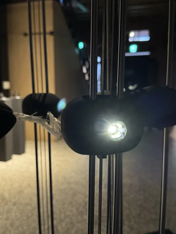 Detail of a sound and light installation
