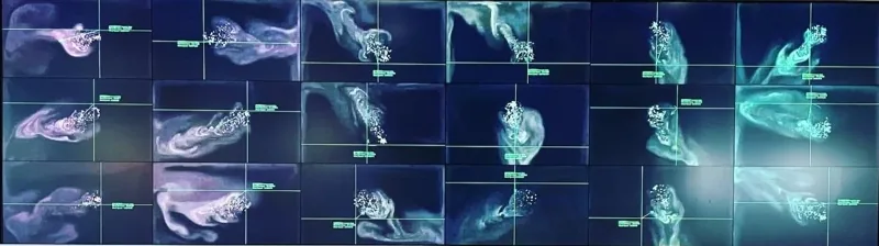 Multi-screen visual composition