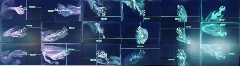 Detail of a multi-screen visual composition