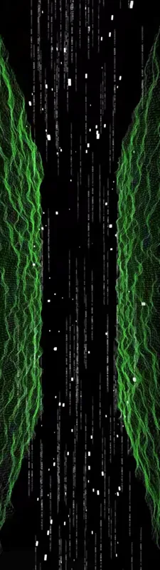 Generative imagery made of green lines