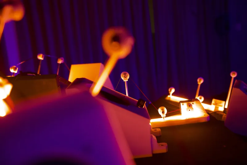 Mechanical detail of a sound and light installation