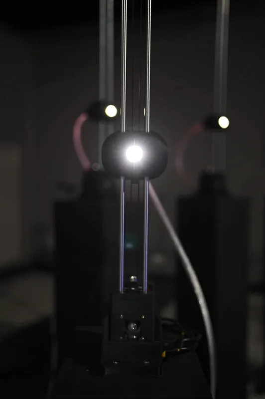 Sound and light detail of a suspended installation